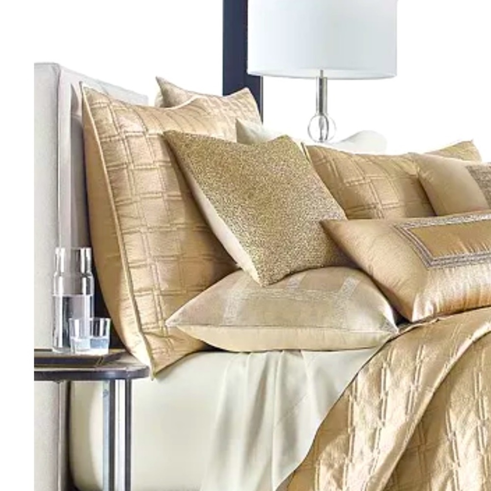 Hotel Collection Burnish Quilted Euro 26” x 26 Sham Bronze - Picture 3 of 4